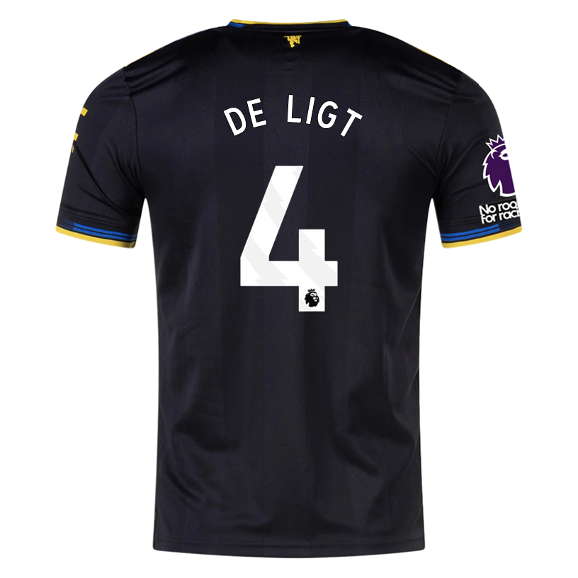 adidas Deligt Men&#39;s Manchester United Authentic Third Jersey 25/26 w/ NRFR + EPL Patches (Black)