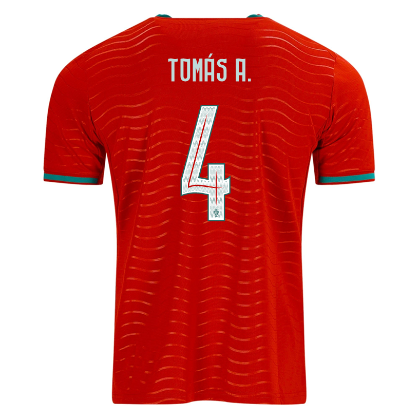 PUMA Men's Portugal Tomas A.  Home World Cup 2026 Soccer Jersey (Club Red/Green Lagoon)