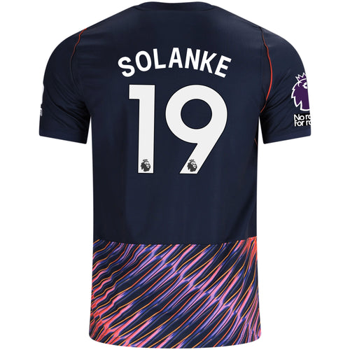Nike Mens Tottenham Hotspur Dominic Solanke Away Jersey w/ EPL + No Room For Racism Patches 26/27 (Obsidan/White) - S