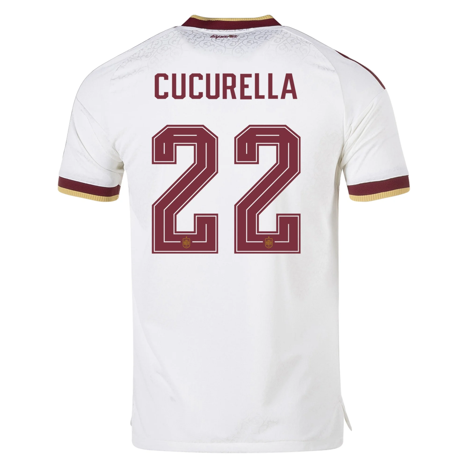 adidas Men's Spain Authentic Marc Cucurella Away Jersey 2026 (White)