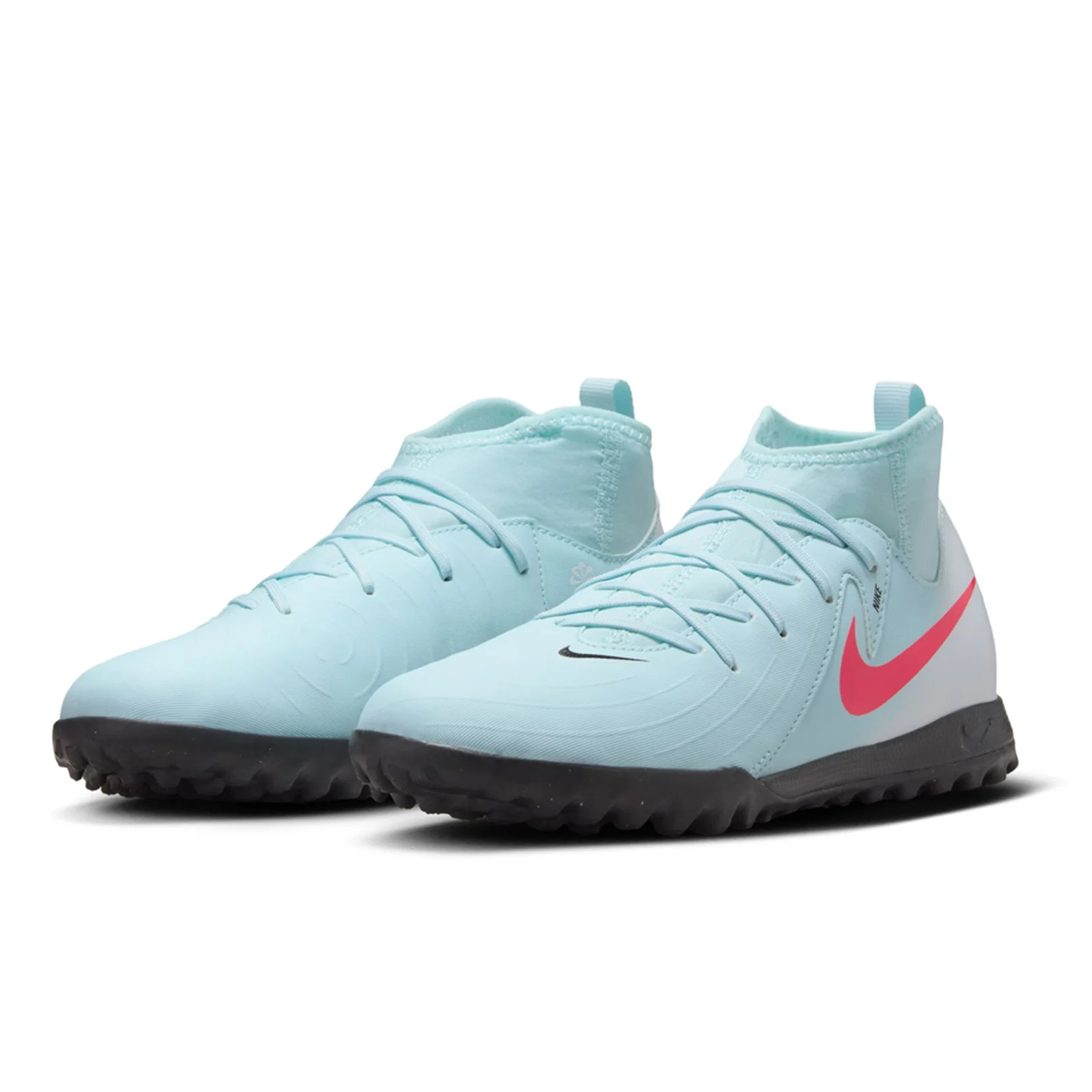 Nike Jr. Phantom Luna II Academy Turf Soccer Shoes (Mint/Atomic Red)