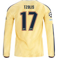adidas Mens Arsenal Christos Tzolis Long Sleeve Third Jersey w/ Champions League Patches 26/27 (Yellow)