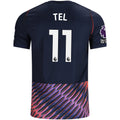 Nike Mens Tottenham Hotspur Mathys Tel Away Jersey w/ EPL + No Room For Racism Patches 26/27 (Obsidan/White)