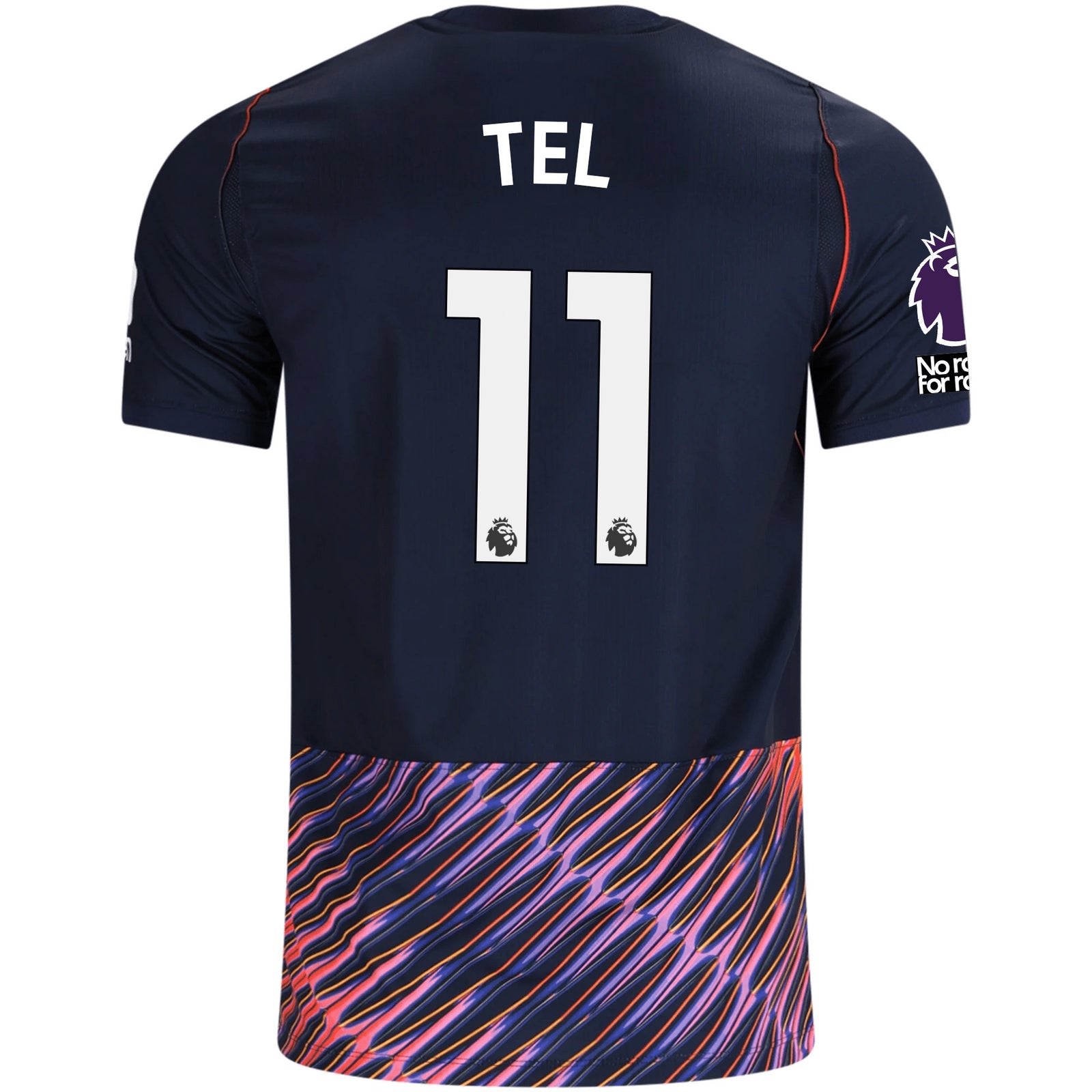 Nike Mens Tottenham Hotspur Mathys Tel Away Jersey w/ EPL + No Room For Racism Patches 26/27 (Obsidan/White)