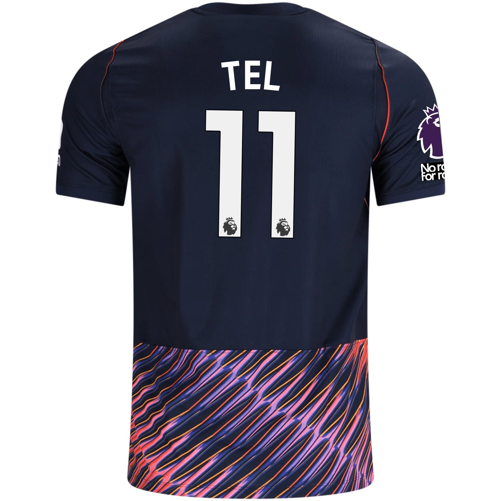 Nike Mens Tottenham Hotspur Mathys Tel Away Jersey w/ EPL + No Room For Racism Patches 26/27 (Obsidan/White)
