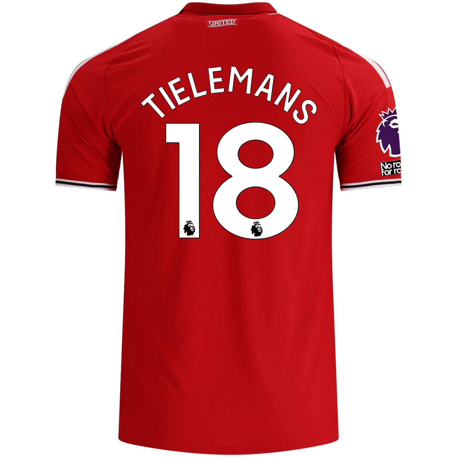 adidas Manchester United Authentic Youri Tielemans Home Jersey w/ EPL + No Room For Racism Patches 26/27 (Red)