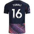 Nike Mens Tottenham Hotspur Sandro Tonali Away Jersey w/ EPL + No Room For Racism Patches 26/27 (Obsidan/White)