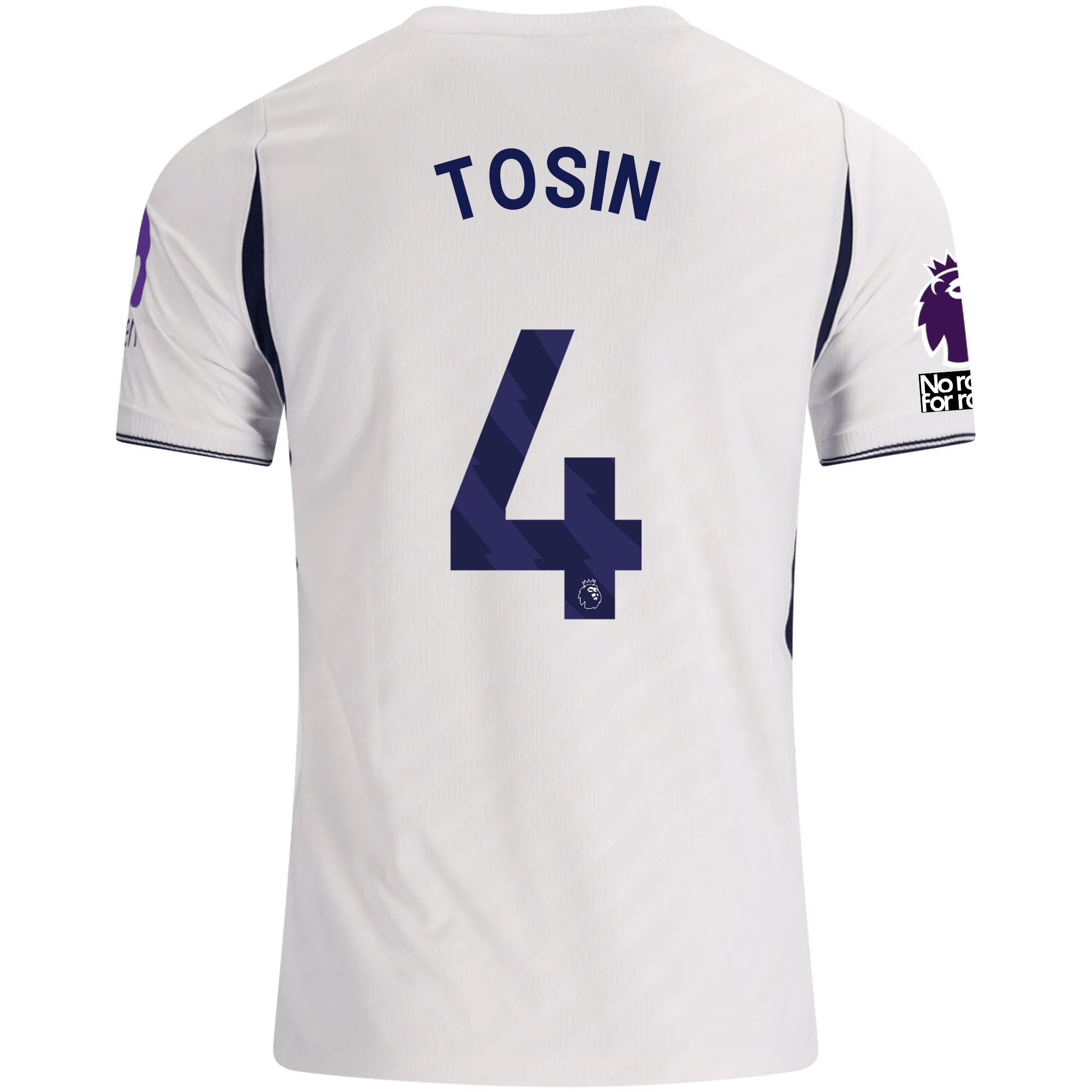 Nike Mens Tottenham Hotspur Tosin Adarabioyo Home Jersey w/ EPL + No Room For Racism 26/27 (White)