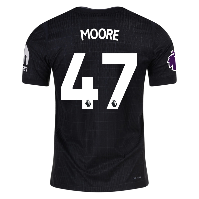 Nike Moore Tottenham Hotspur Authentic Away Jersey 25/26 w/ EPL Patch (Black/Iron)