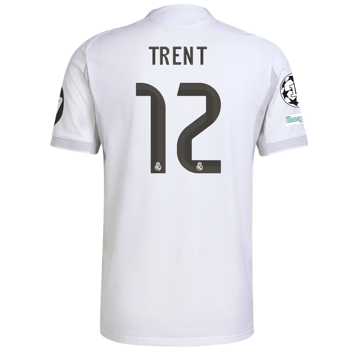 adidas Trent Alexander-Arnold Real Madrid Authentic Home Jersey 25/26 w/ Champions League Patches (White)