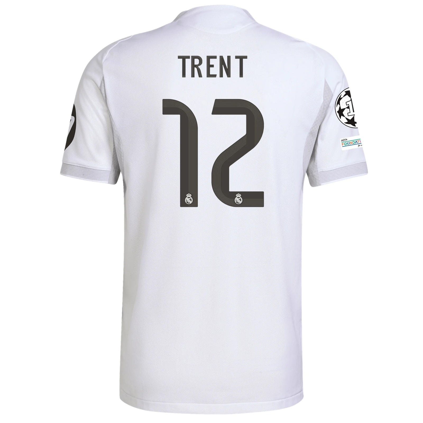 adidas Trent Alexander-Arnold Real Madrid Authentic Home Jersey 25/26 w/ Champions League Patches (White)
