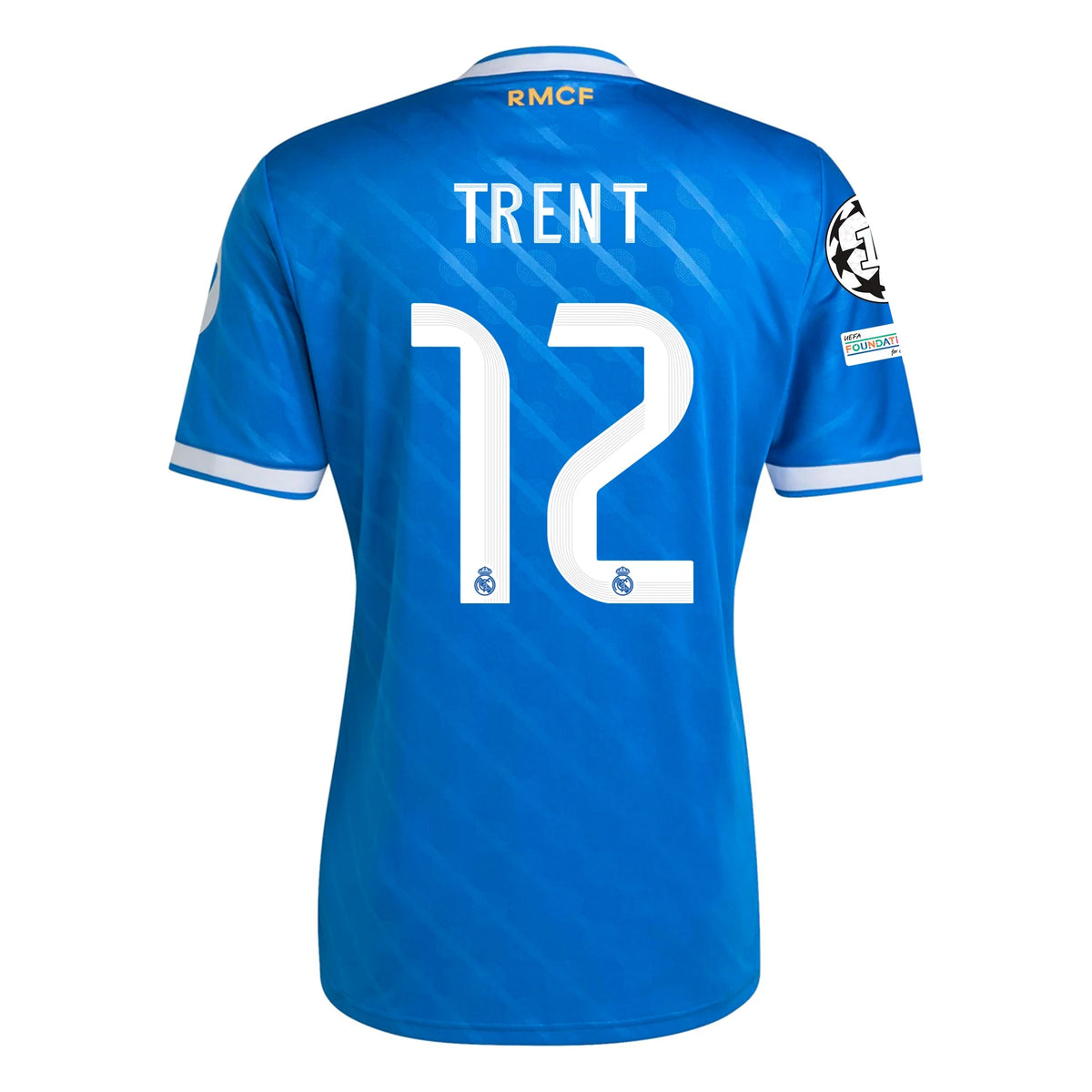 adidas Trent Alexander-Arnold Men&#39;s Real Madrid Third Jersey 25/26 w/ Champions League Patches (Blue/White)