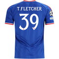 adidas Mens Manchester United Tyler Fletcher Away Jersey w/ Champions League Patches 26/27 (Blue)