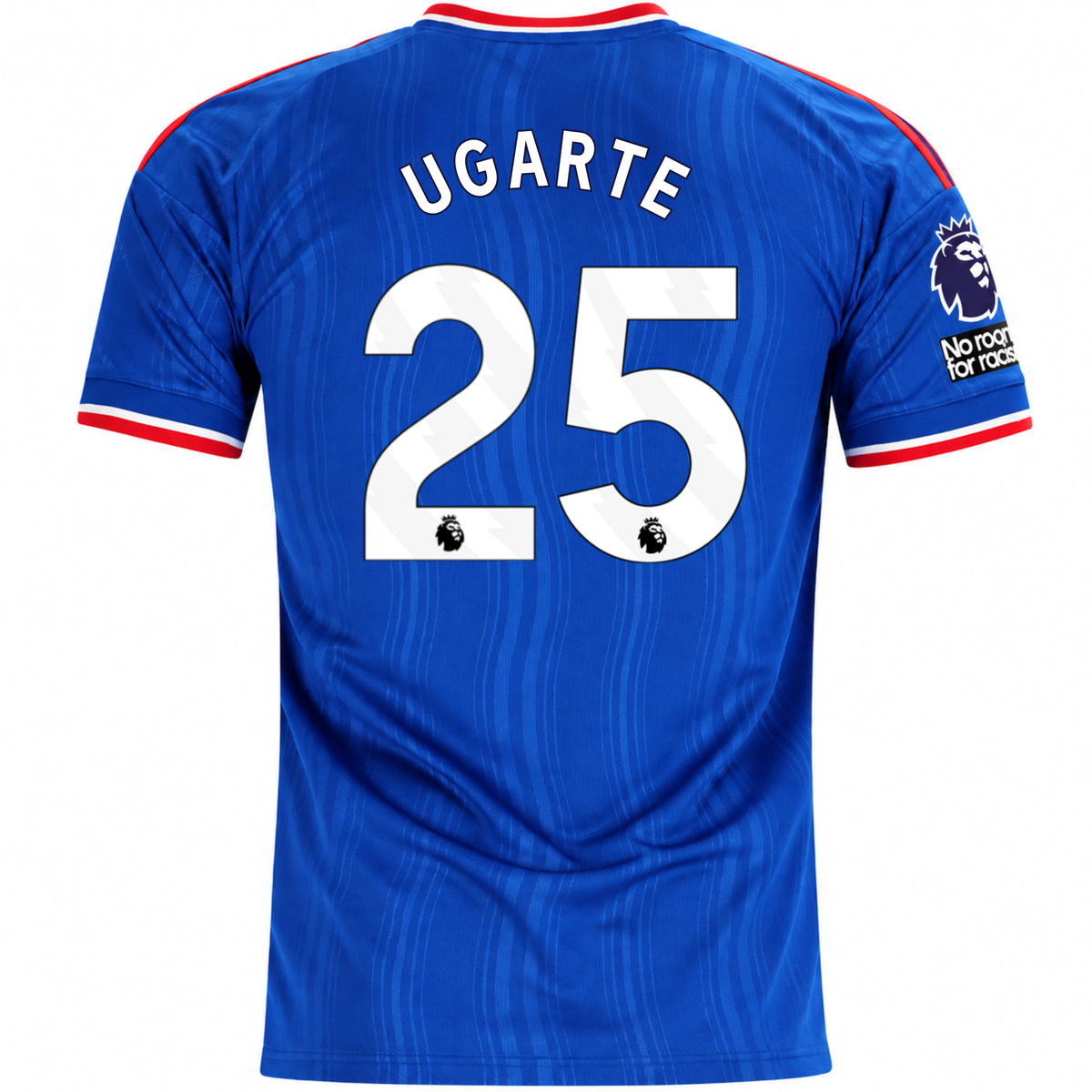 adidas Mens Manchester United Manuel Ugarte Away Jersey w/ EPL + No Room For Racism Patches 26/27 (Blue)