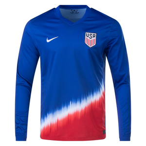 Nike United States Long Sleeve Away Jersey 24/25 (Old Royal/Sport Red)