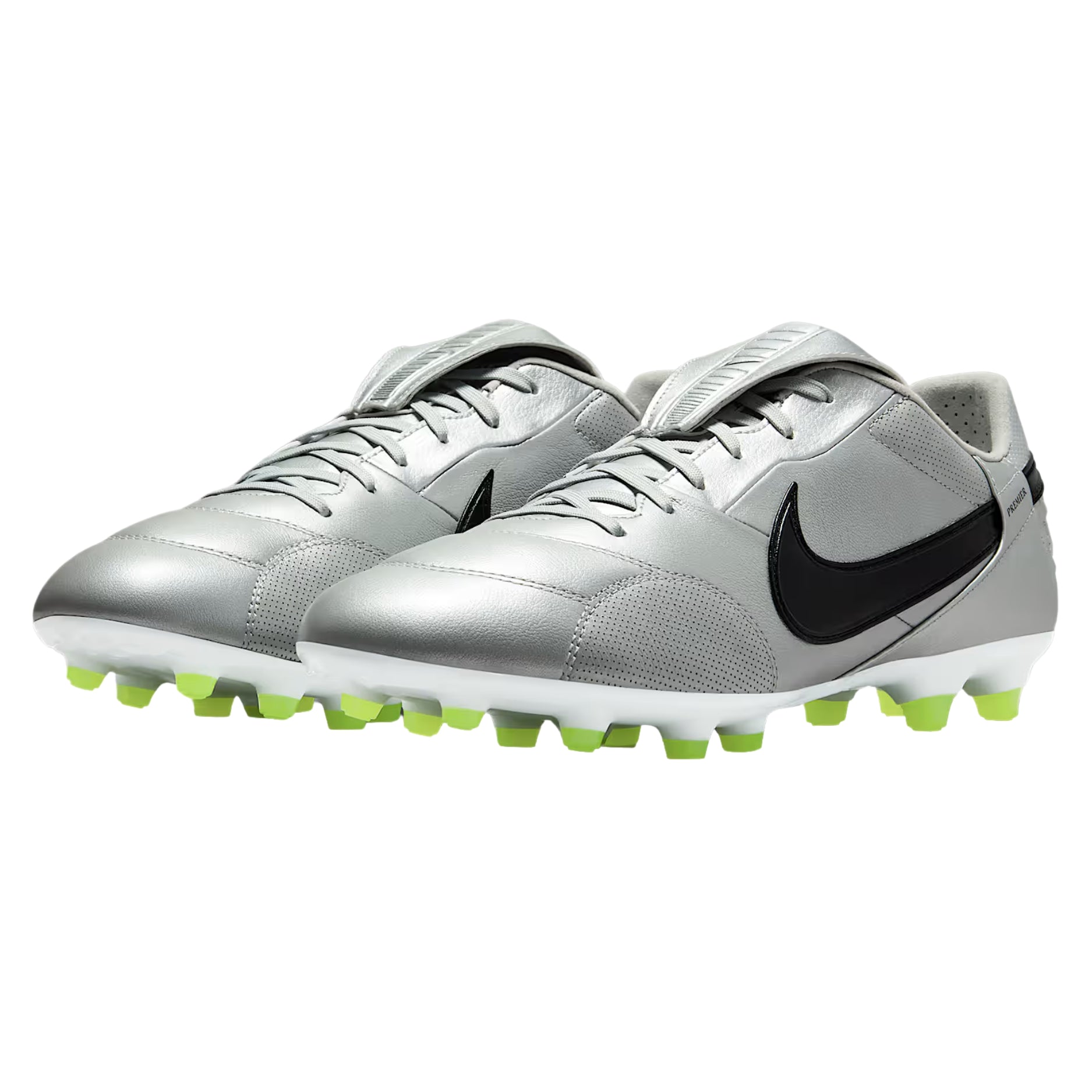 Nike Premier III Firm Ground Soccer Cleats (Metallic Silver/Black Volt)