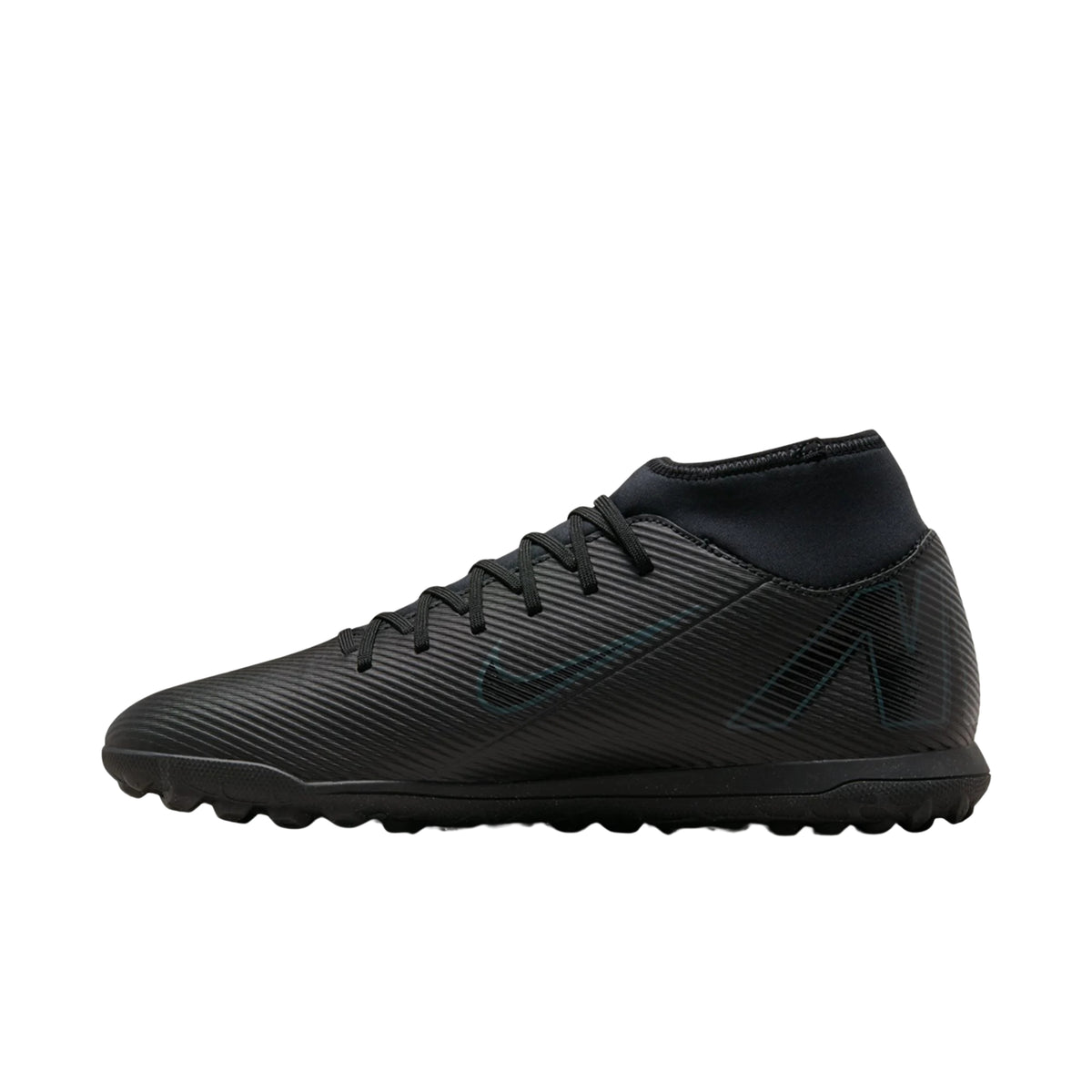 Nike Youth Jr. Superfly 10 Club Turf Soccer Shoes (Black/Black)