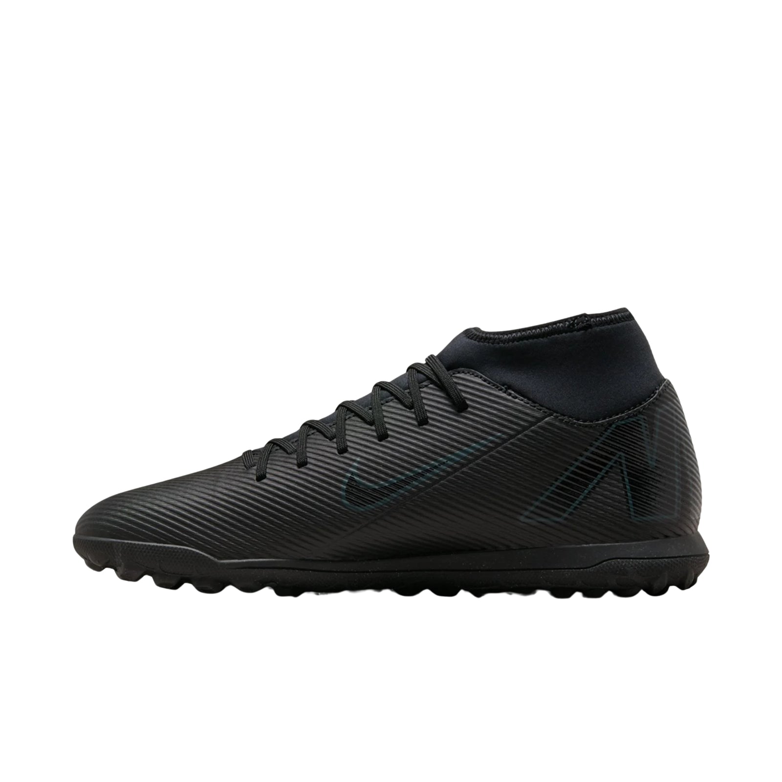 Nike Youth Jr. Superfly 10 Club Turf Soccer Shoes (Black/Black)