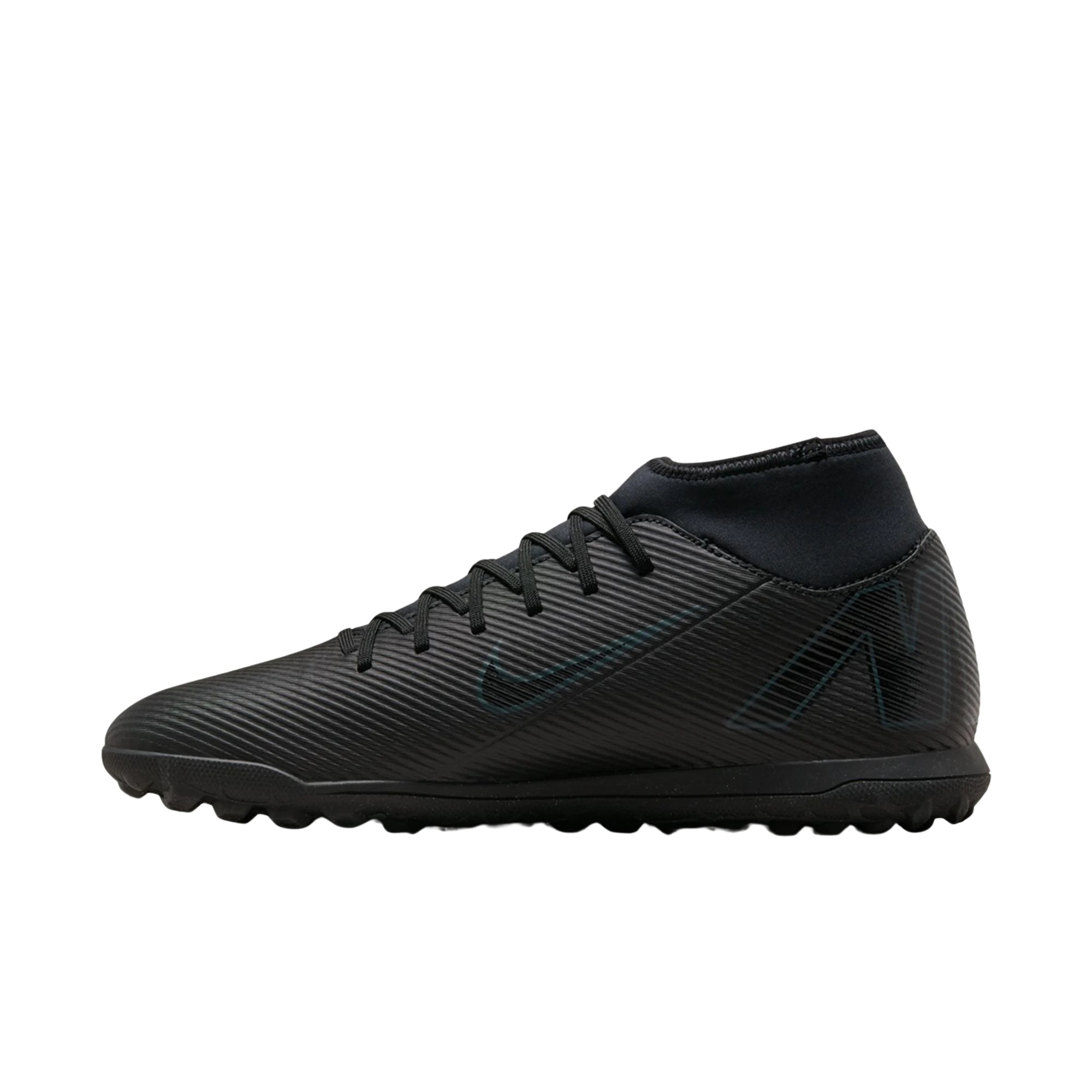 Nike Youth Jr. Superfly 10 Club Turf Soccer Shoes (Black/Black)