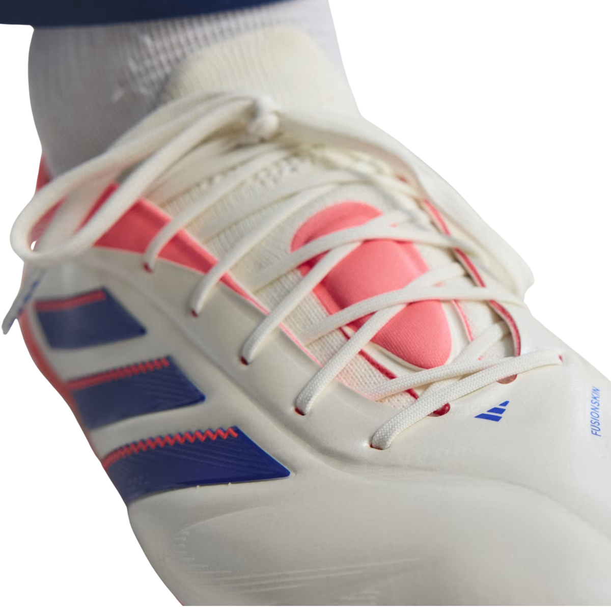 adidas Copa Pure III Elite FG Soccer Cleats (Off White/Lucid Blue/Coral)