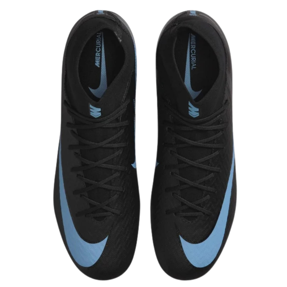 Nike Zoom Superfly 10 Academy Firm Ground/Multiground Soccer Cleats (Black/Ice Blue)