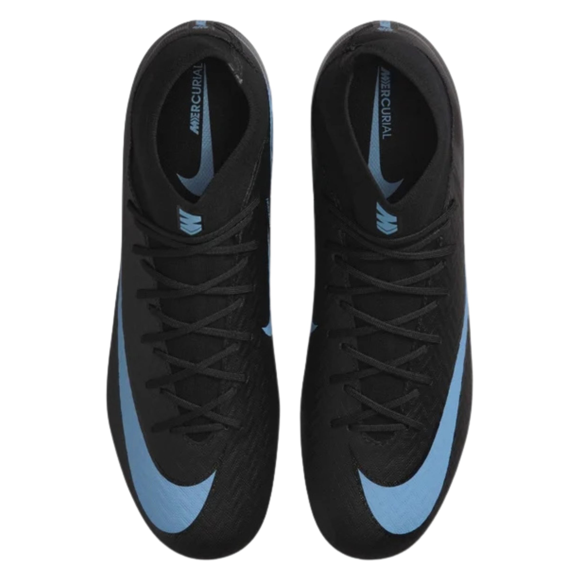 Nike Zoom Superfly 10 Academy Firm Ground/Multiground Soccer Cleats (Black/Ice Blue)