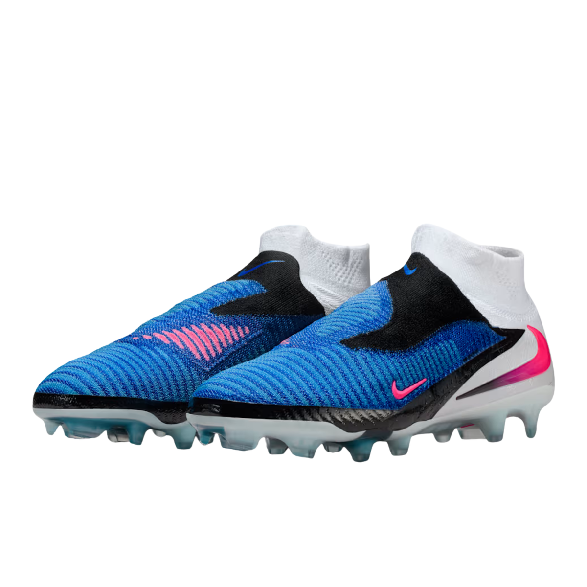 Nike Phantom 6 High Elite FG Soccer Cleats (Racer Blue/Pink Blast/White)