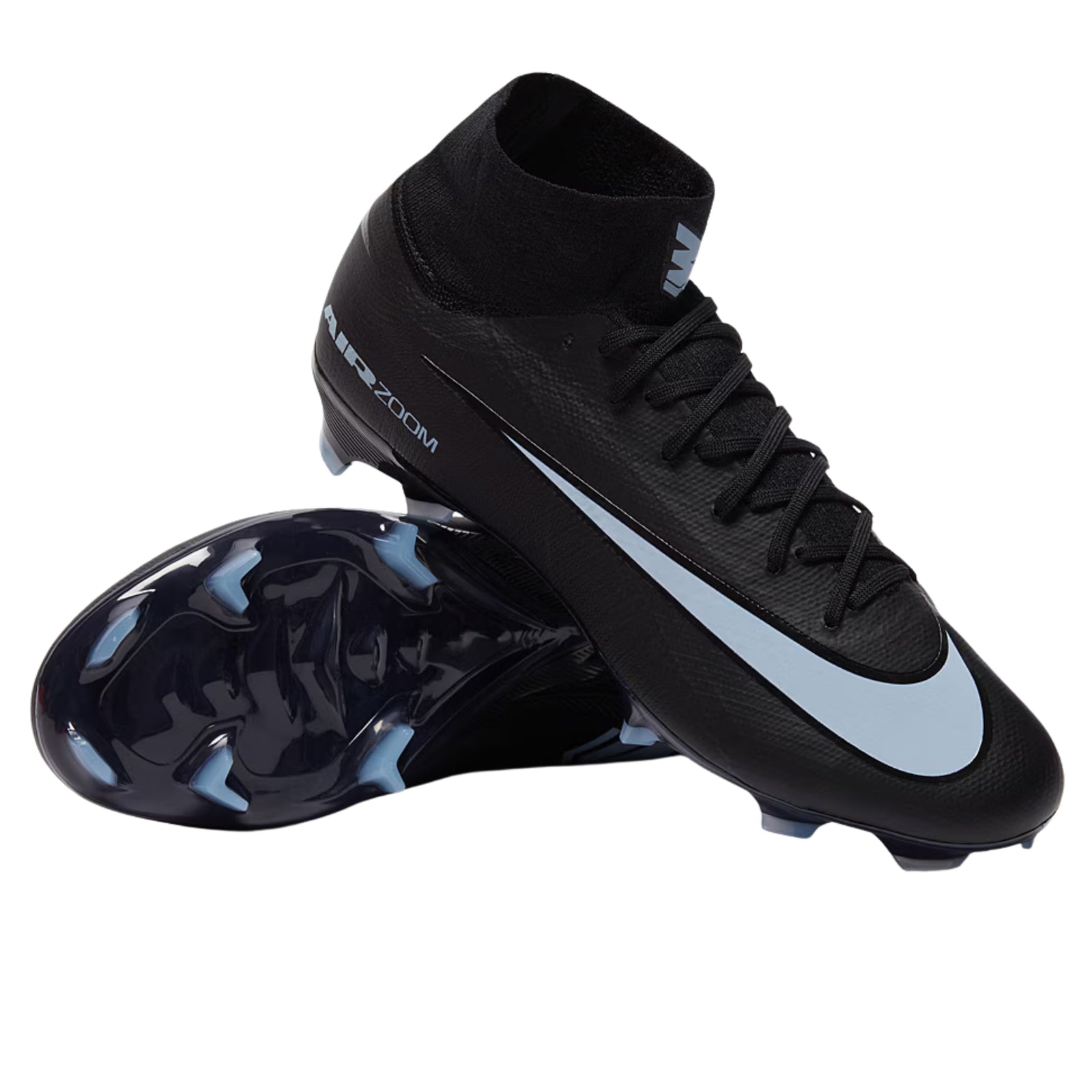Nike Zoom Mercurial Superfly 10 Pro Firm Ground Soccer Cleats (Black/Ice Blue)