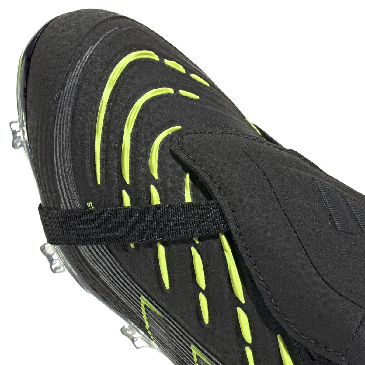 adidas Youth Predator Elite Full Touch Junior Firm Ground Soccer Cleats (Black/Iron Metallic/Lucid Lemon)