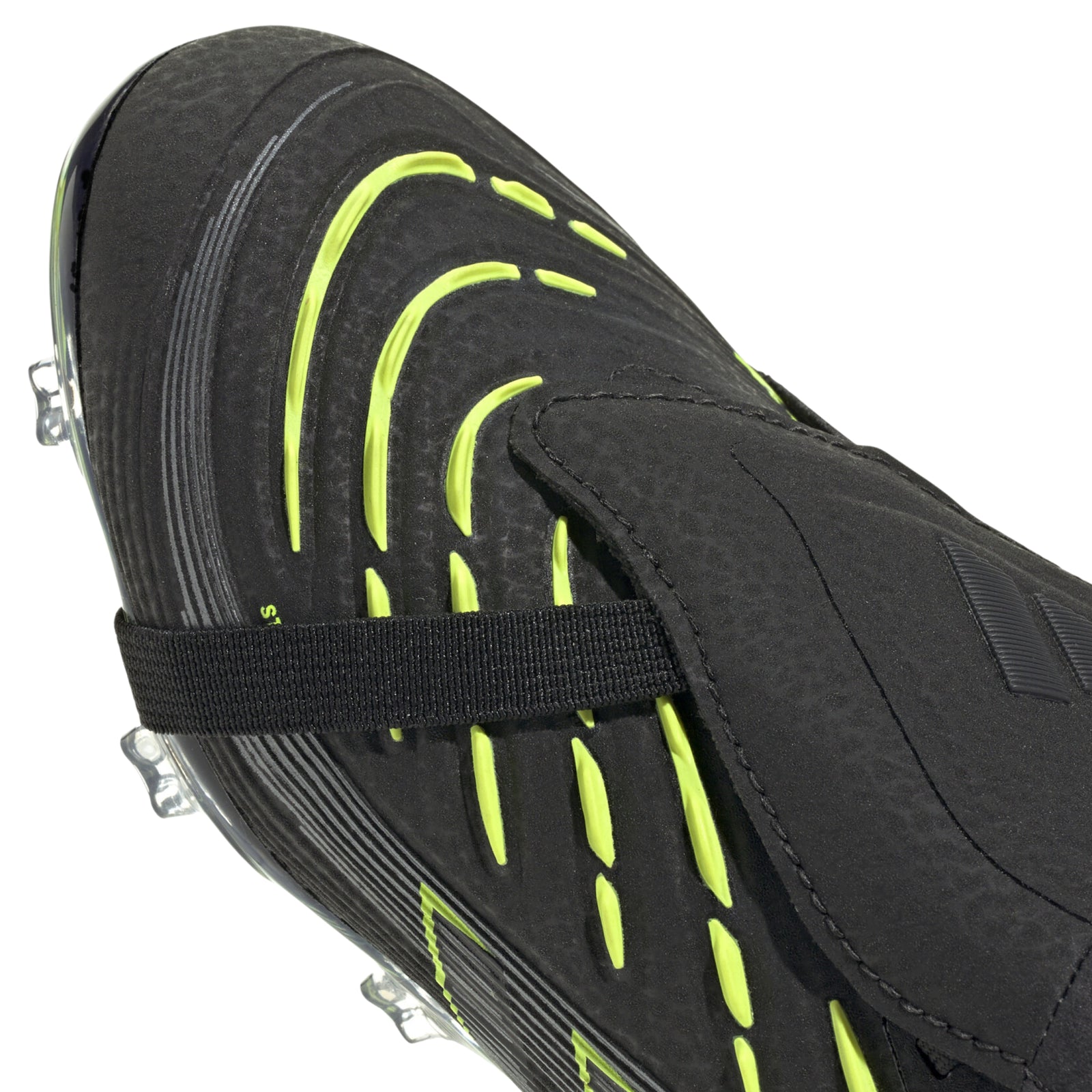 adidas Youth Predator Elite Full Touch Junior Firm Ground Soccer Cleats (Black/Iron Metallic/Lucid Lemon)