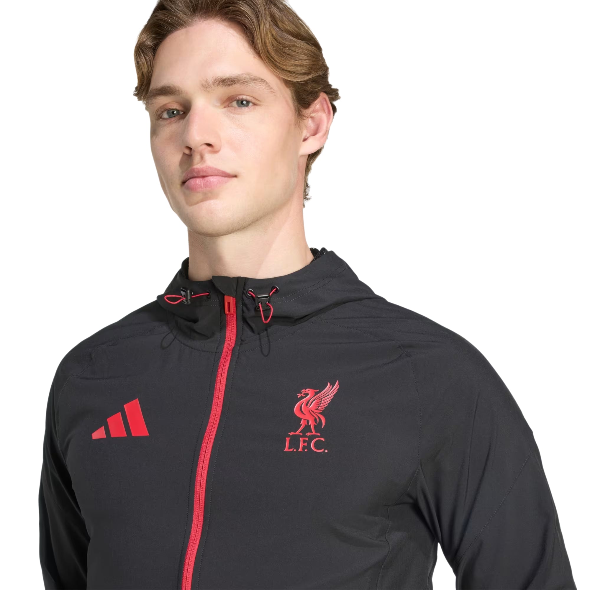 adidas Liverpool FC 25/26 VIS Tech Travel Jacket (Black/Red)