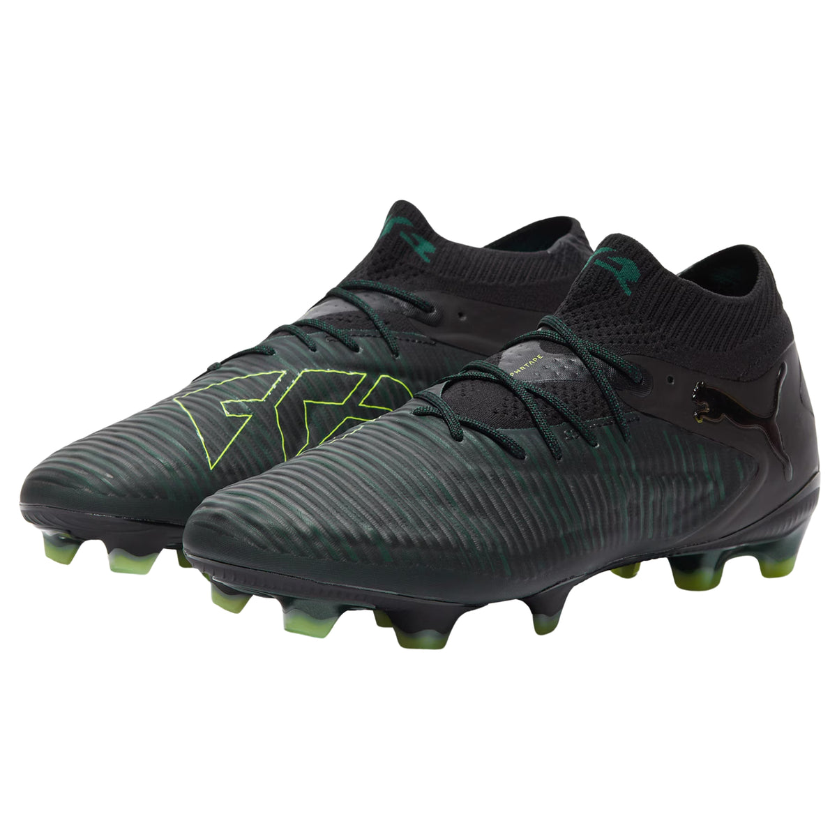 Puma Future 8 Ultimate Firm Ground Soccer Cleats (Black/Fizzy Light/Green)