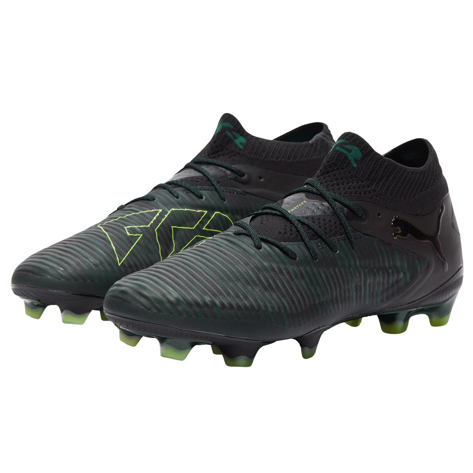 Puma Future 8 Ultimate Firm Ground Soccer Cleats (Black/Fizzy Light/Green)