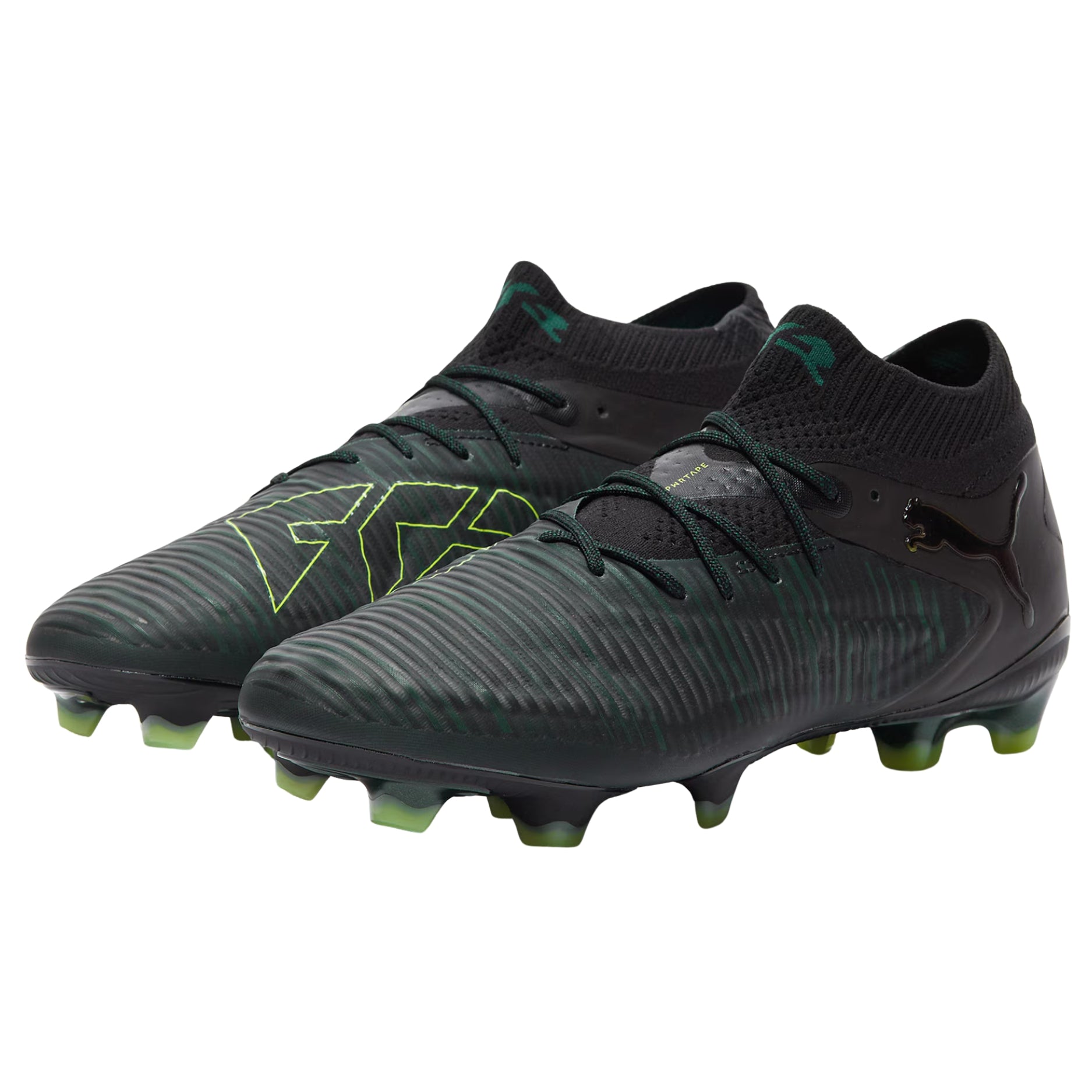 Puma Future 8 Ultimate Firm Ground Soccer Cleats (Black/Fizzy Light/Green)