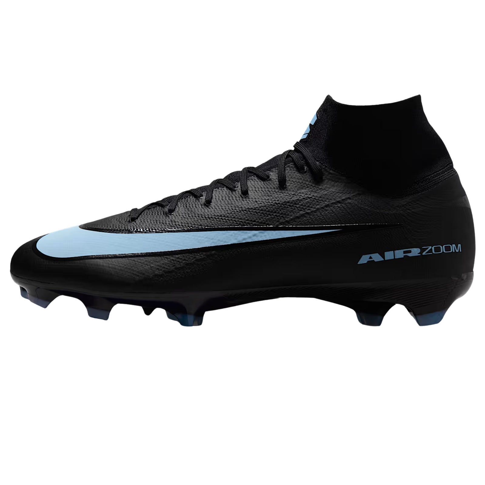 Nike Zoom Mercurial Superfly 10 Pro Firm Ground Soccer Cleats (Black/Ice Blue)