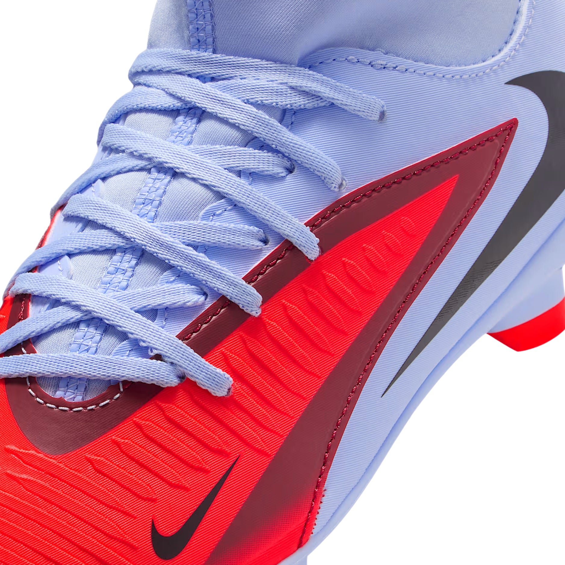 Nike Jr. Phantom 6 High Club Firm Ground/Multi Ground Soccer Cleats (Royal Tint/Bright Crimson)