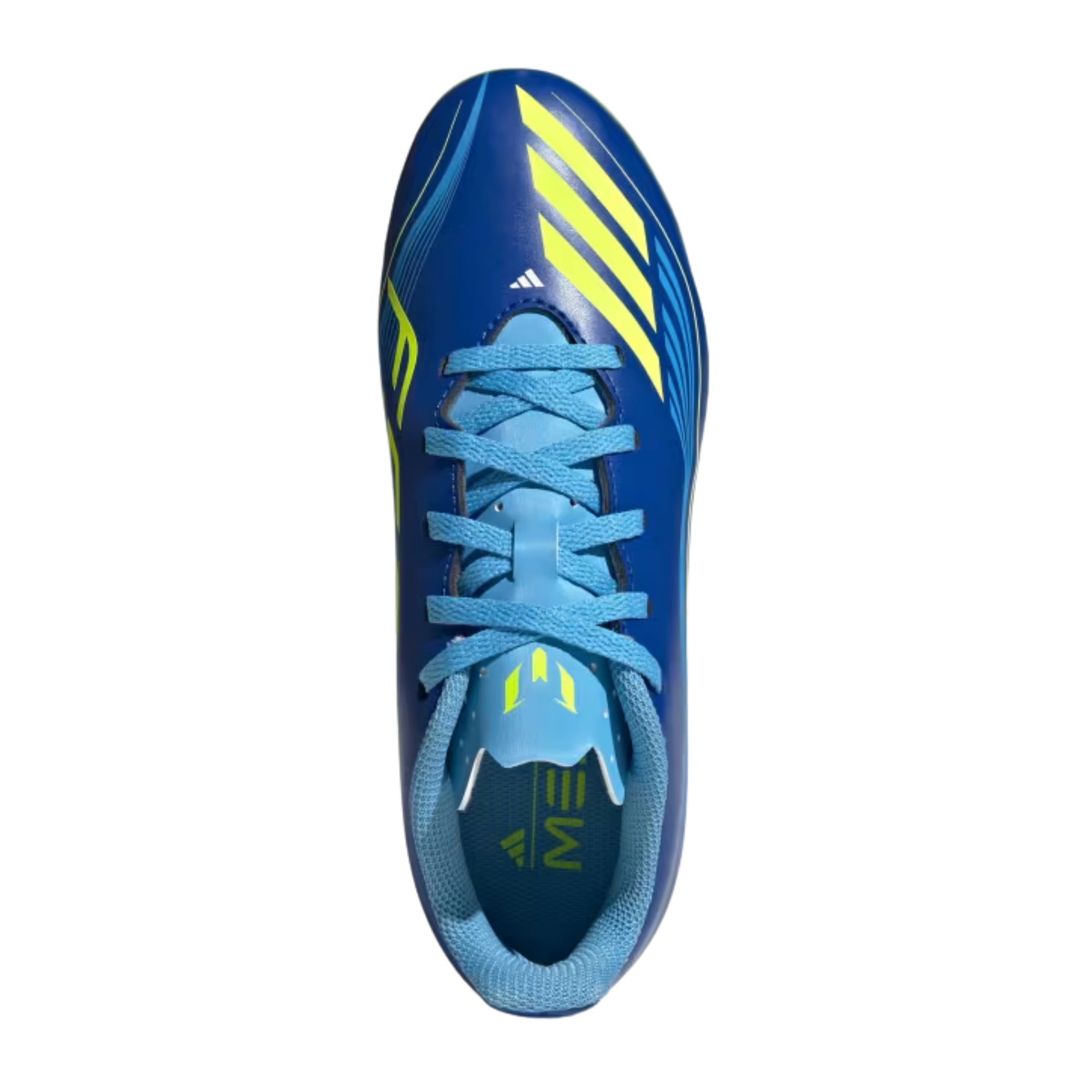 adidas Messi F50 Club Firm Ground/Multi Ground Junior Soccer Cleats (Royal Blue/Solar Yellow)