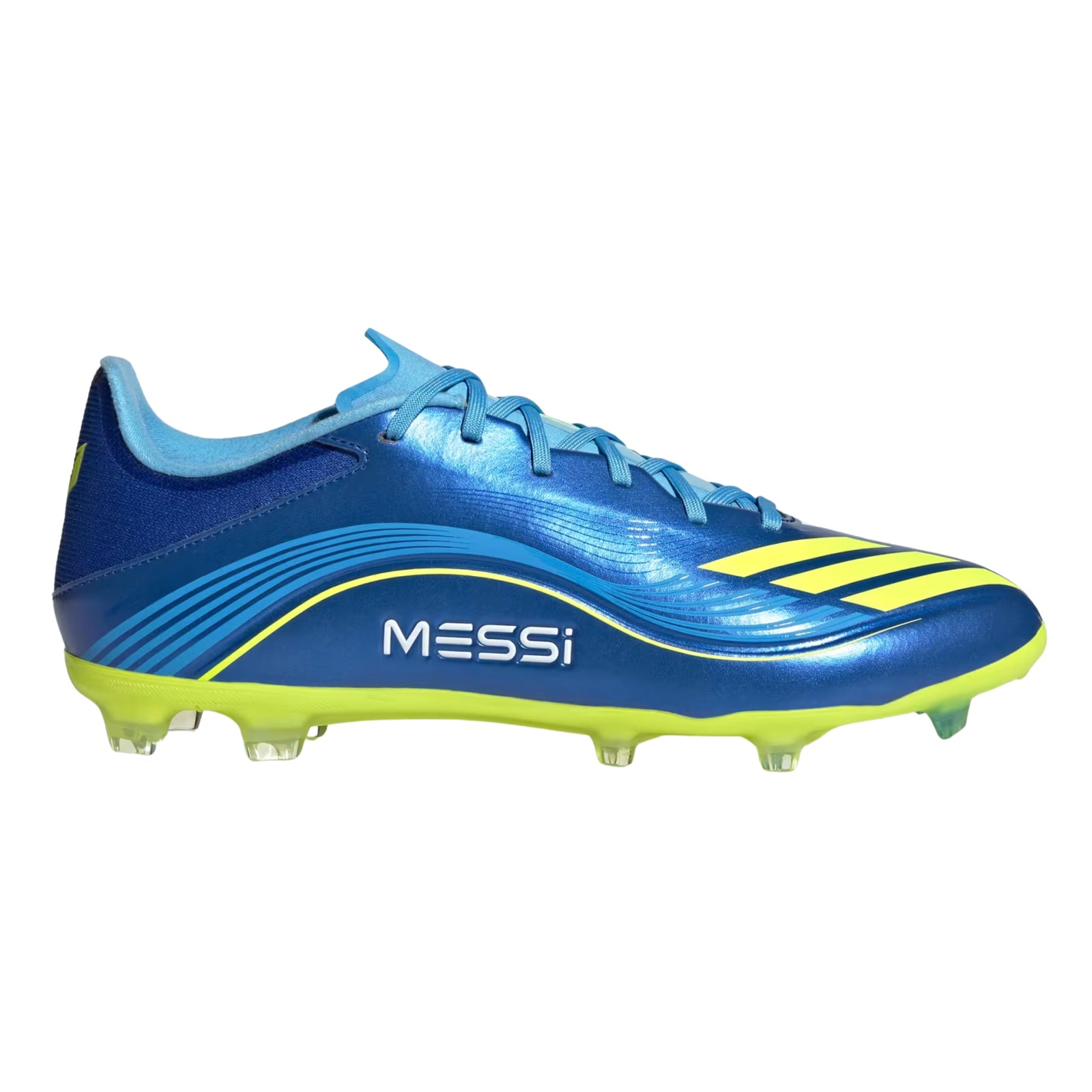 adidas Messi F50 League Firm Ground/Multi Ground Soccer Cleats (Royal Blue/Solar Yellow)