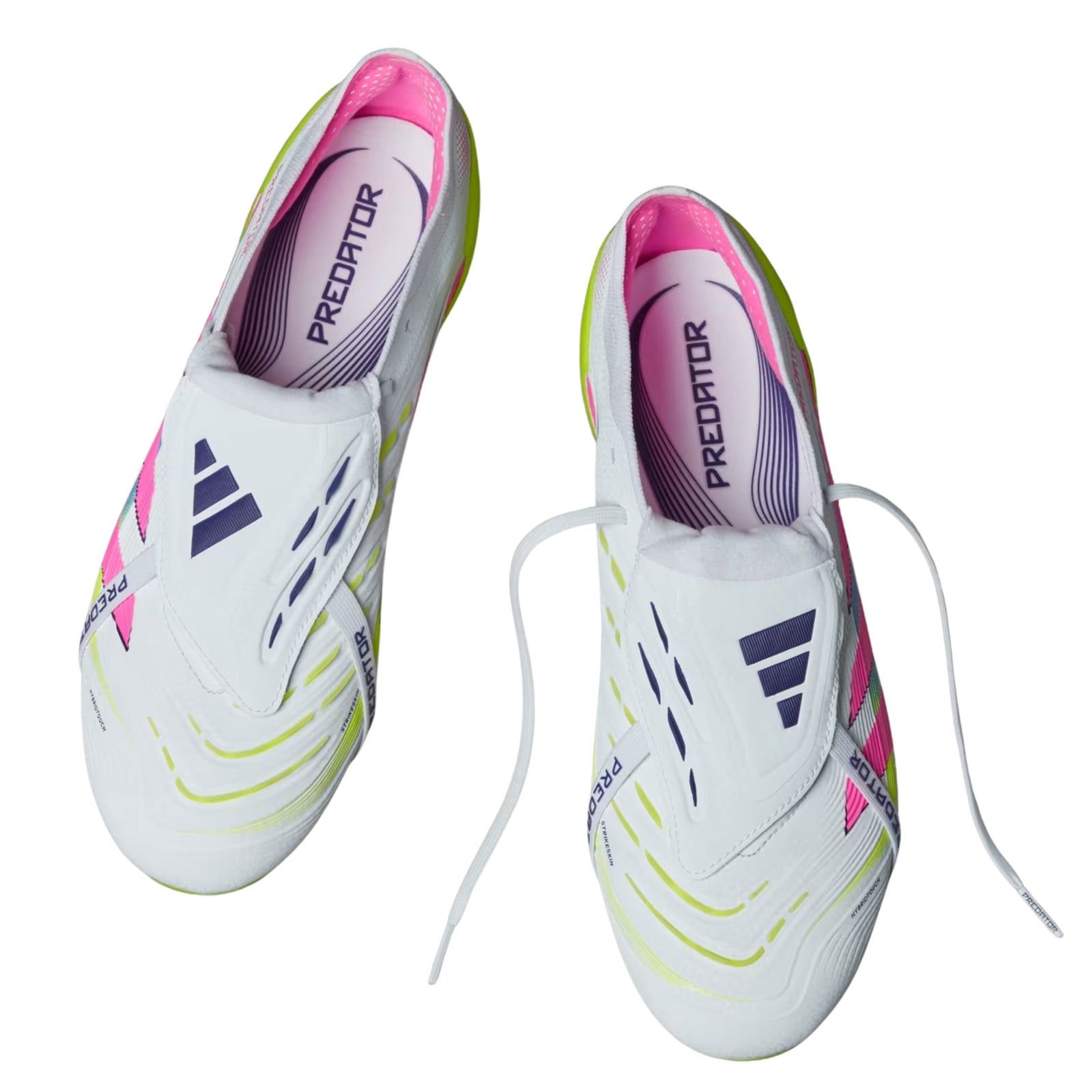 adidas Predator Elite FT Fold-over Tongue Firm Ground Soccer Cleats (White/Lucid Pink/Lucid Lemon)