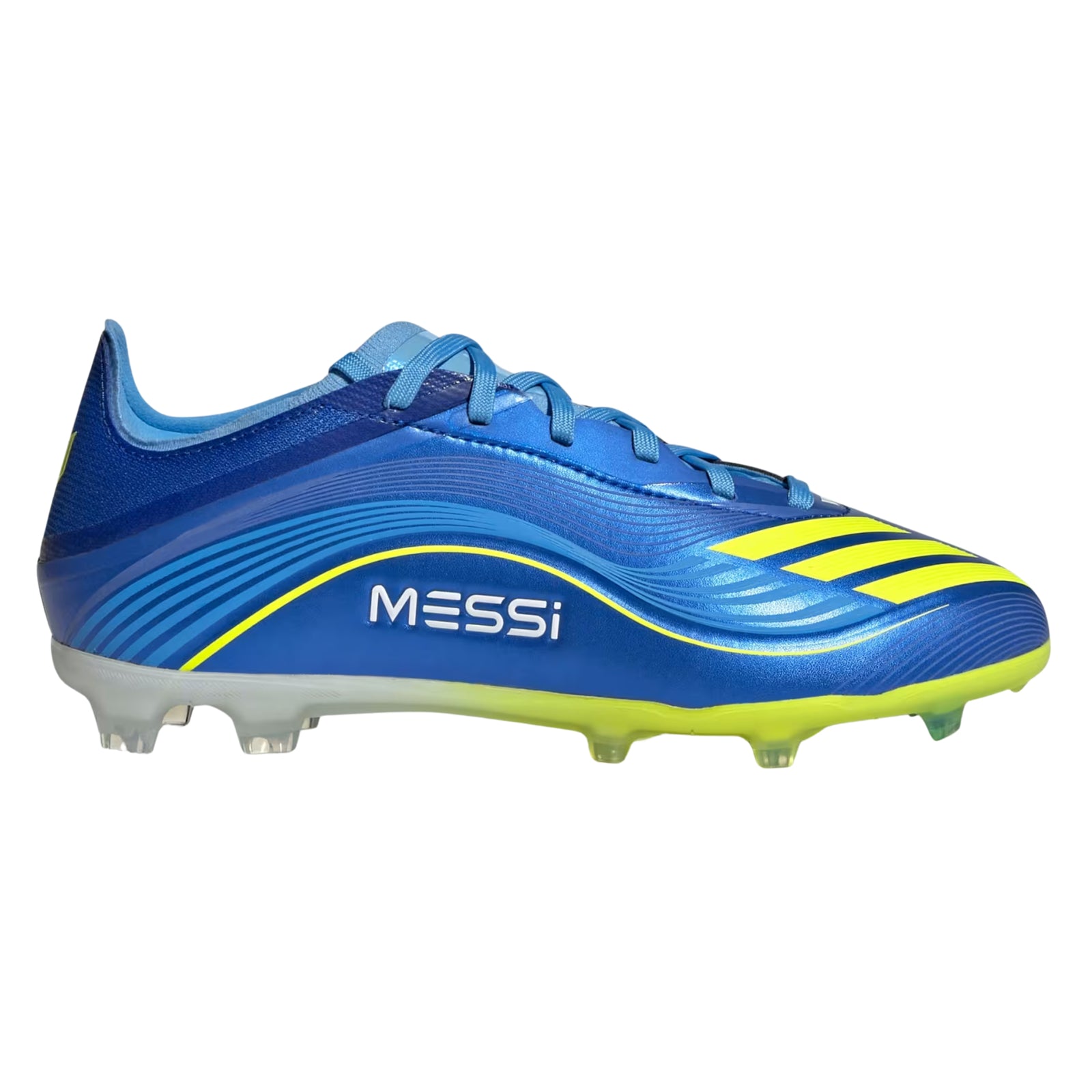 adidas Youth Messi F50 Elite Junior Firm Ground Soccer Cleats (Royal Blue/Solar Yellow)