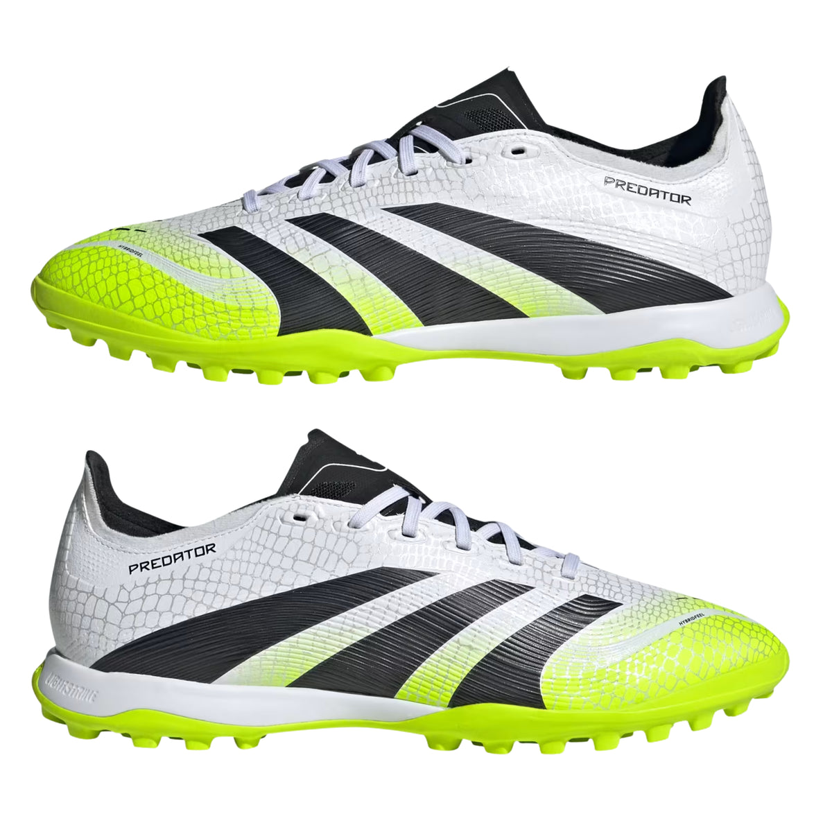 adidas Predator League Turf Soccer Shoes (White/Black/Lucid Lemon)