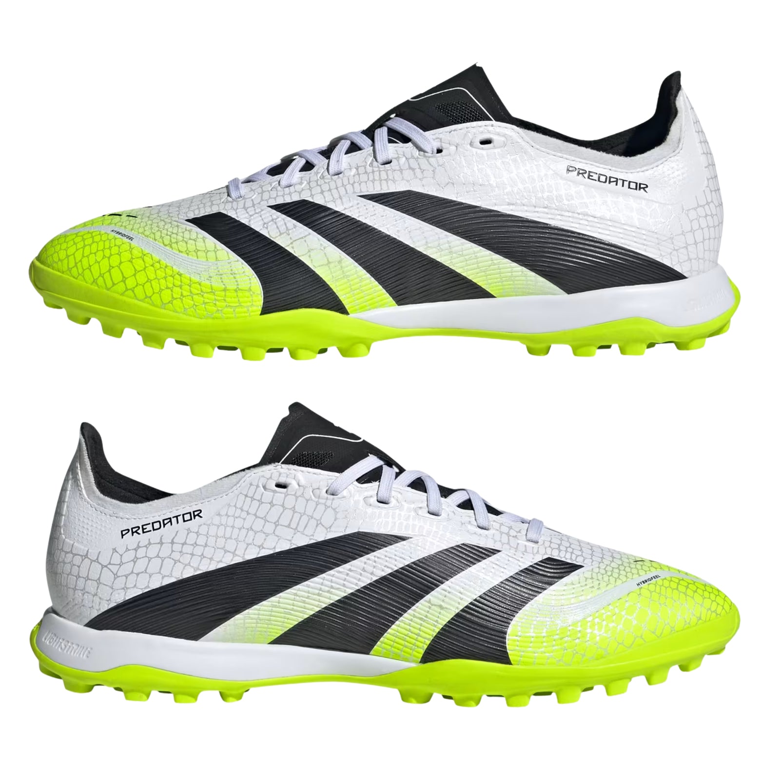 adidas Predator League Turf Soccer Shoes (White/Black/Lucid Lemon)