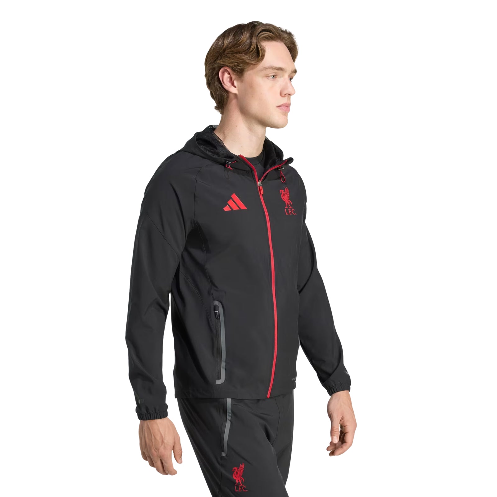 adidas Liverpool FC 25/26 VIS Tech Travel Jacket (Black/Red)
