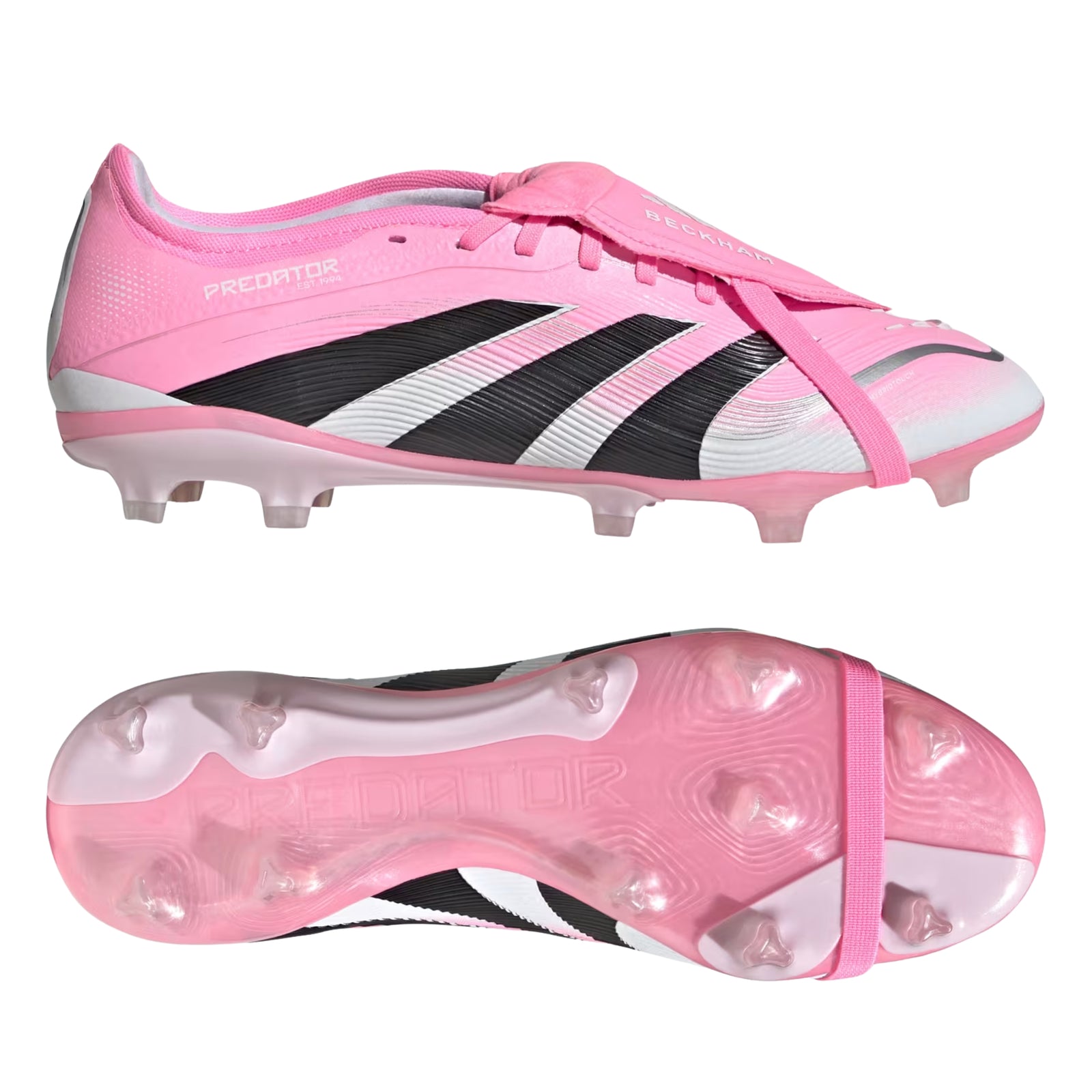 adidas Predator Pro Fold-Over Tongue Firm Ground Soccer Cleats (Pink/Core Black/White)