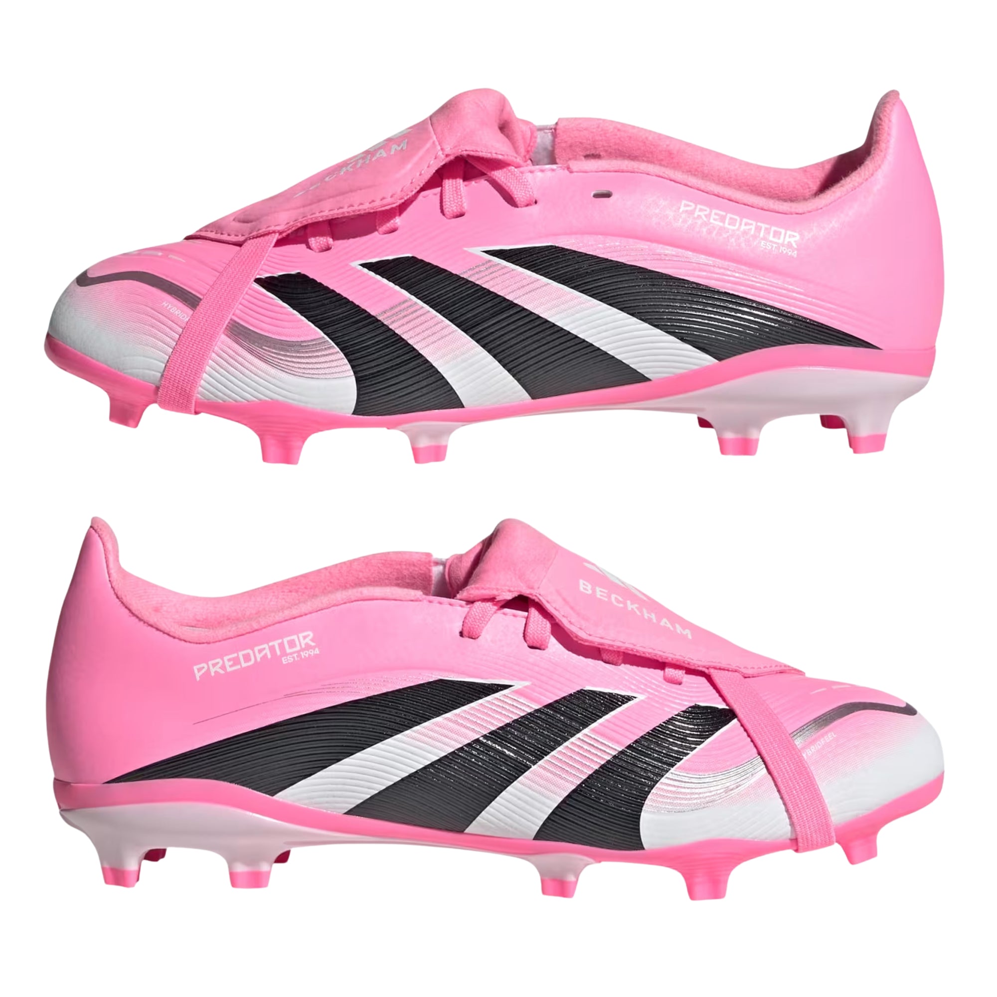 adidas Youth Predator League Fold Over Tongue Firm Ground/Multi Ground Soccer Cleats (Pink/Black/White)