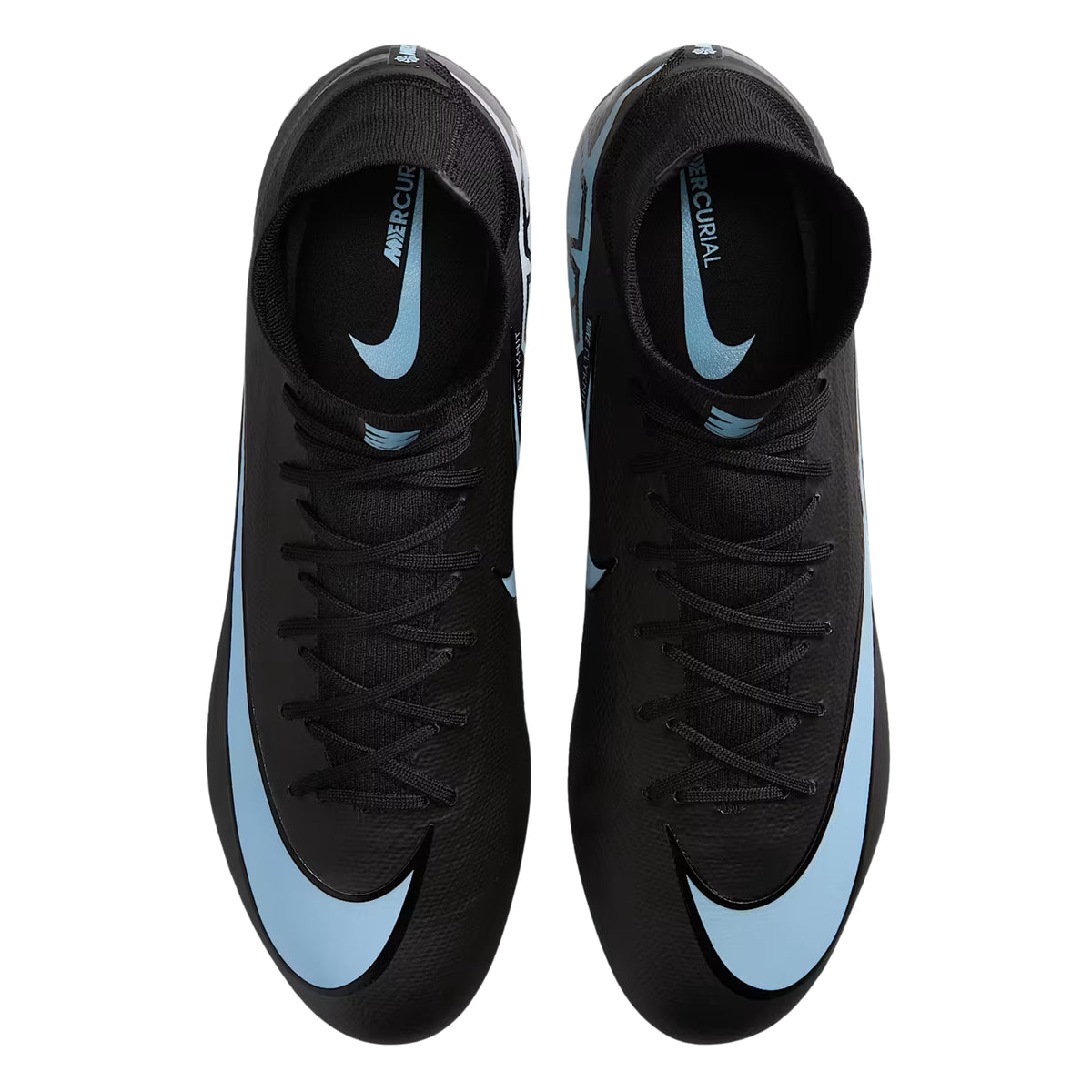 Nike Zoom Mercurial Superfly 10 Pro Firm Ground Soccer Cleats (Black/Ice Blue)