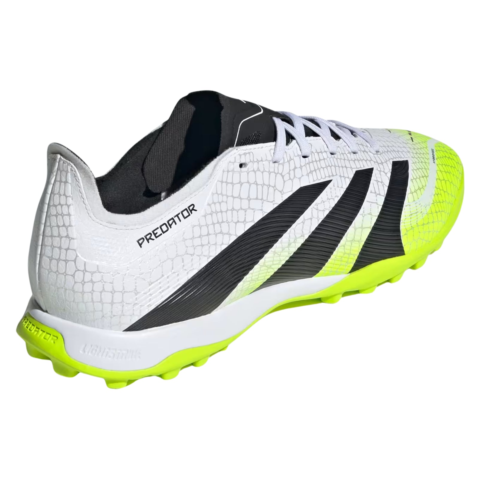 adidas Predator League Turf Soccer Shoes (White/Black/Lucid Lemon)
