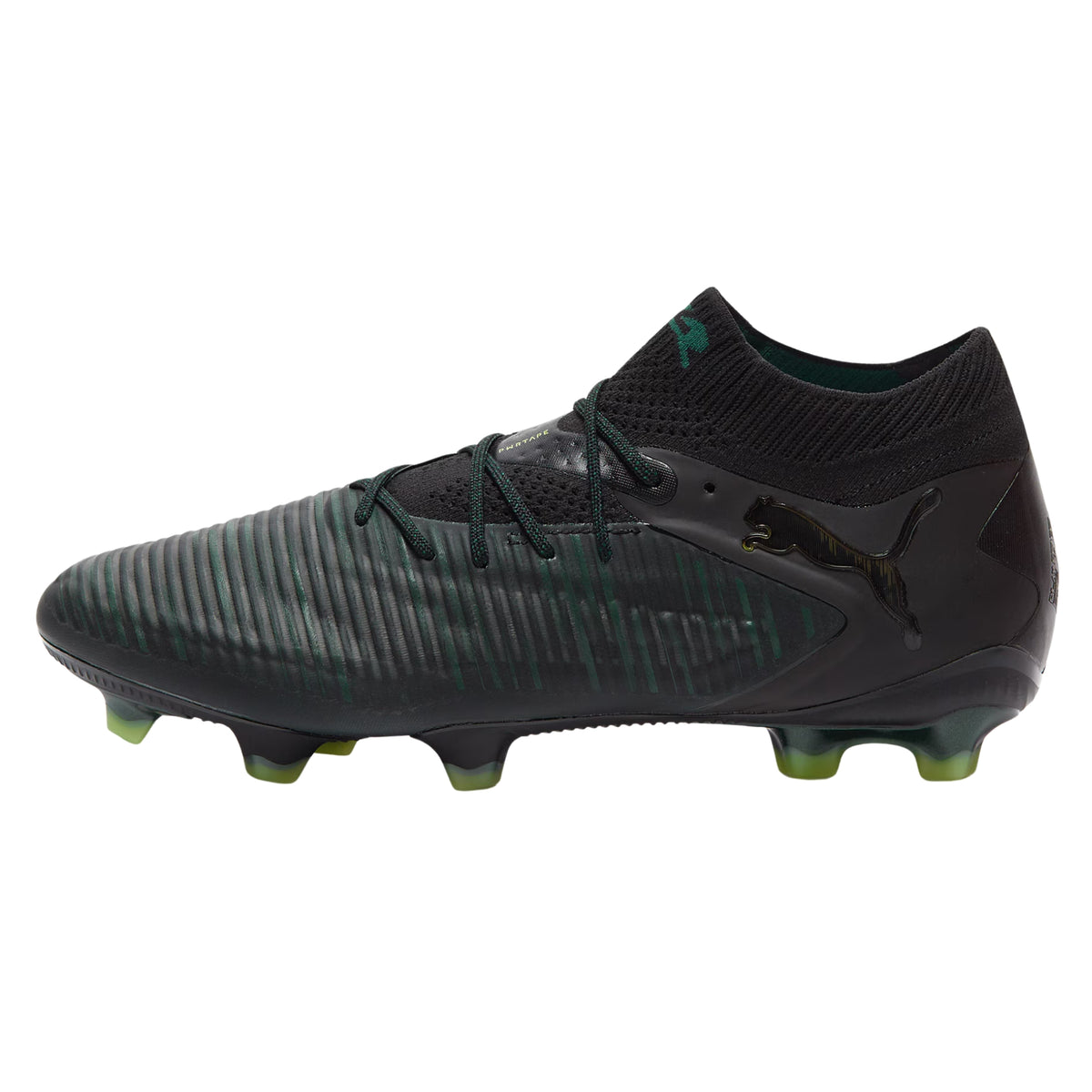 Puma Future 8 Ultimate Firm Ground Soccer Cleats (Black/Fizzy Light/Green)