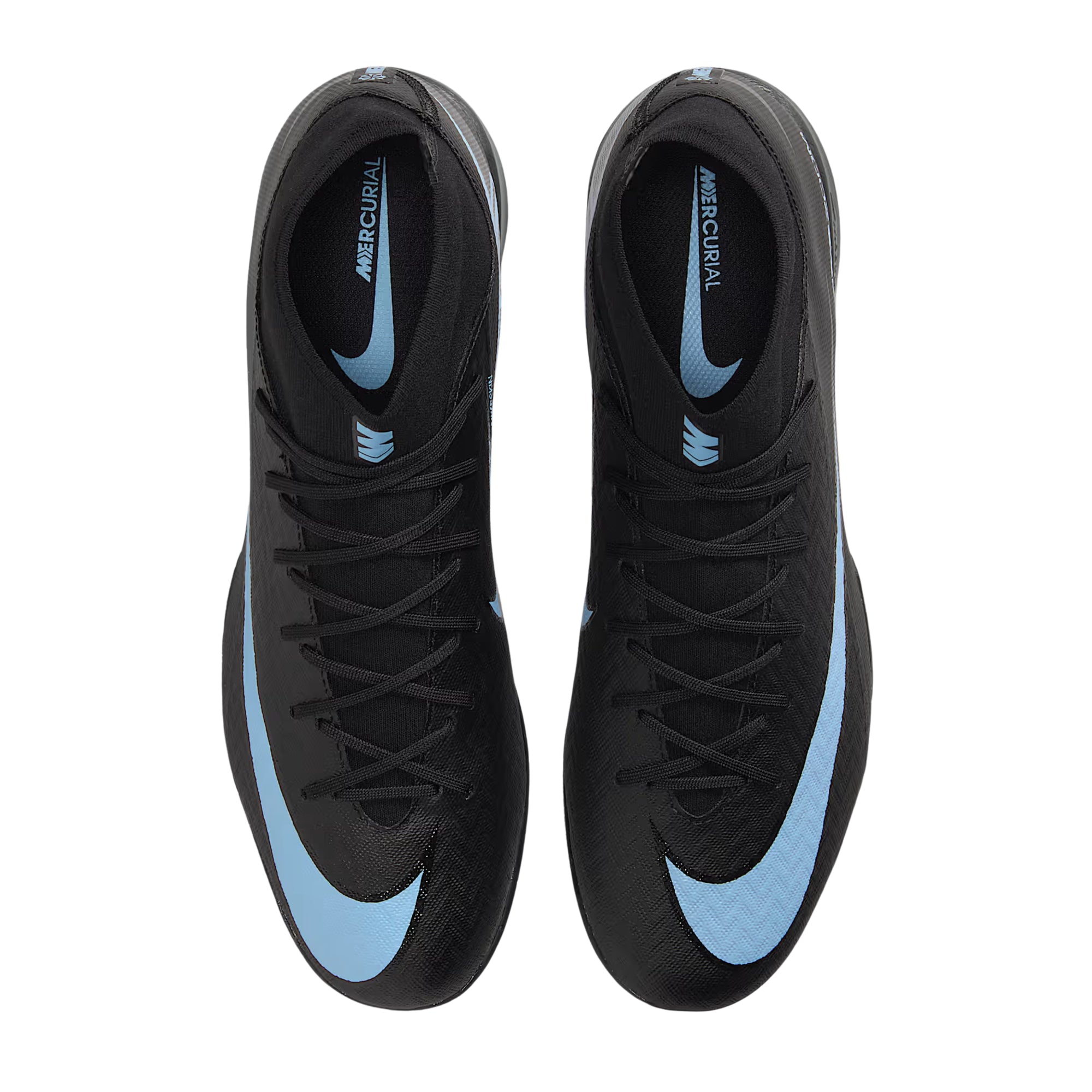 Nike Zoom Mercurial Superfly 10 Academy Indoor Soccer Shoes (Black/Ice Blue)