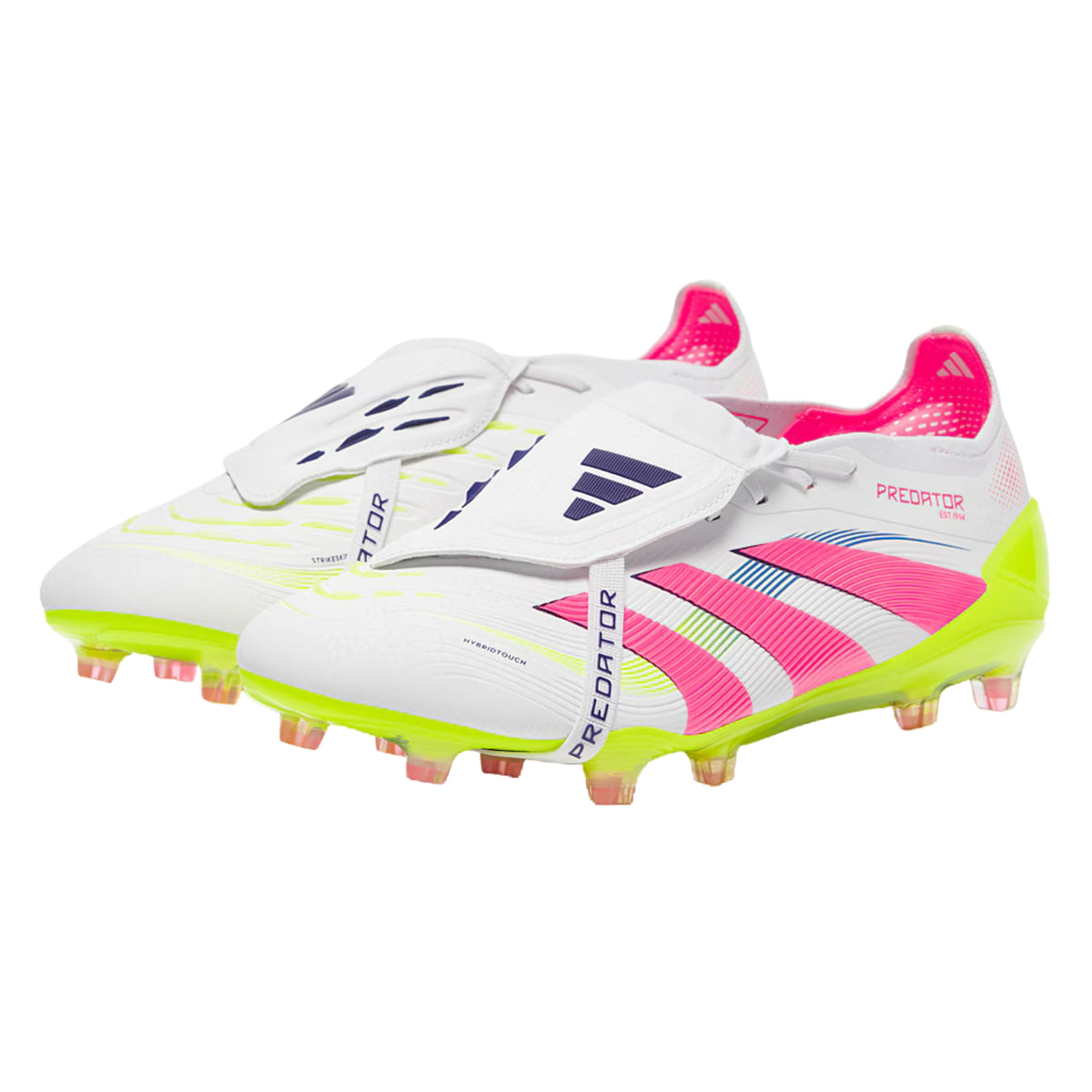 adidas Predator Elite FT Fold-over Tongue Firm Ground Soccer Cleats (White/Lucid Pink/Lucid Lemon)